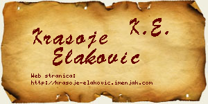 Krasoje Elaković vizit kartica